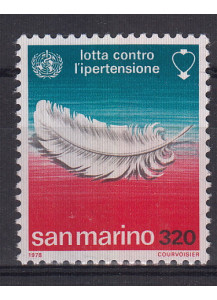 1978 San Marino Lotta Contro L'Ipertensione 1 valore nuovo Sassone 1004